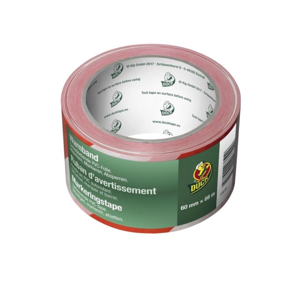 Markeringstape rood/wit 60 mm x 66 m