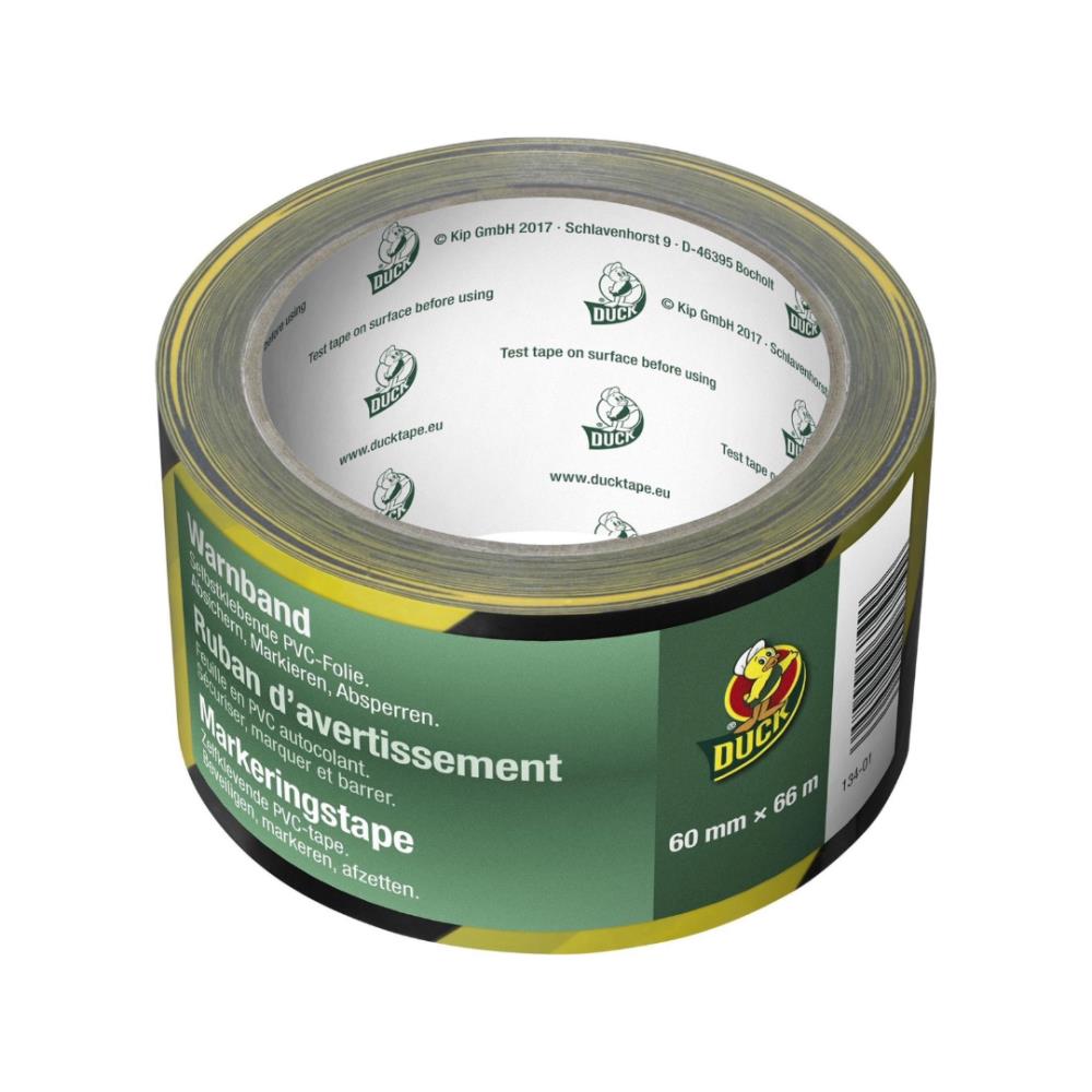 Marking tape yellow/black 60 mm x 66 m