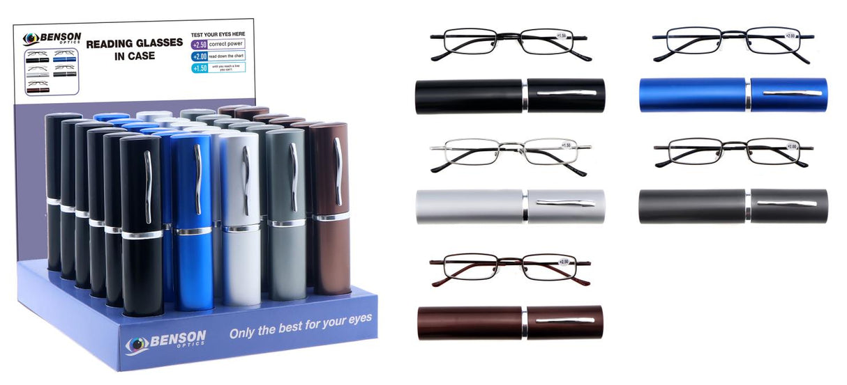 Lunettes de lecture dans un étui mix display