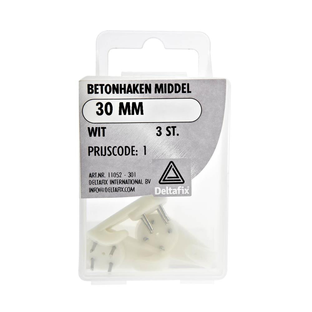 Deltafix Concrete hooks white 30 mm 3 pcs