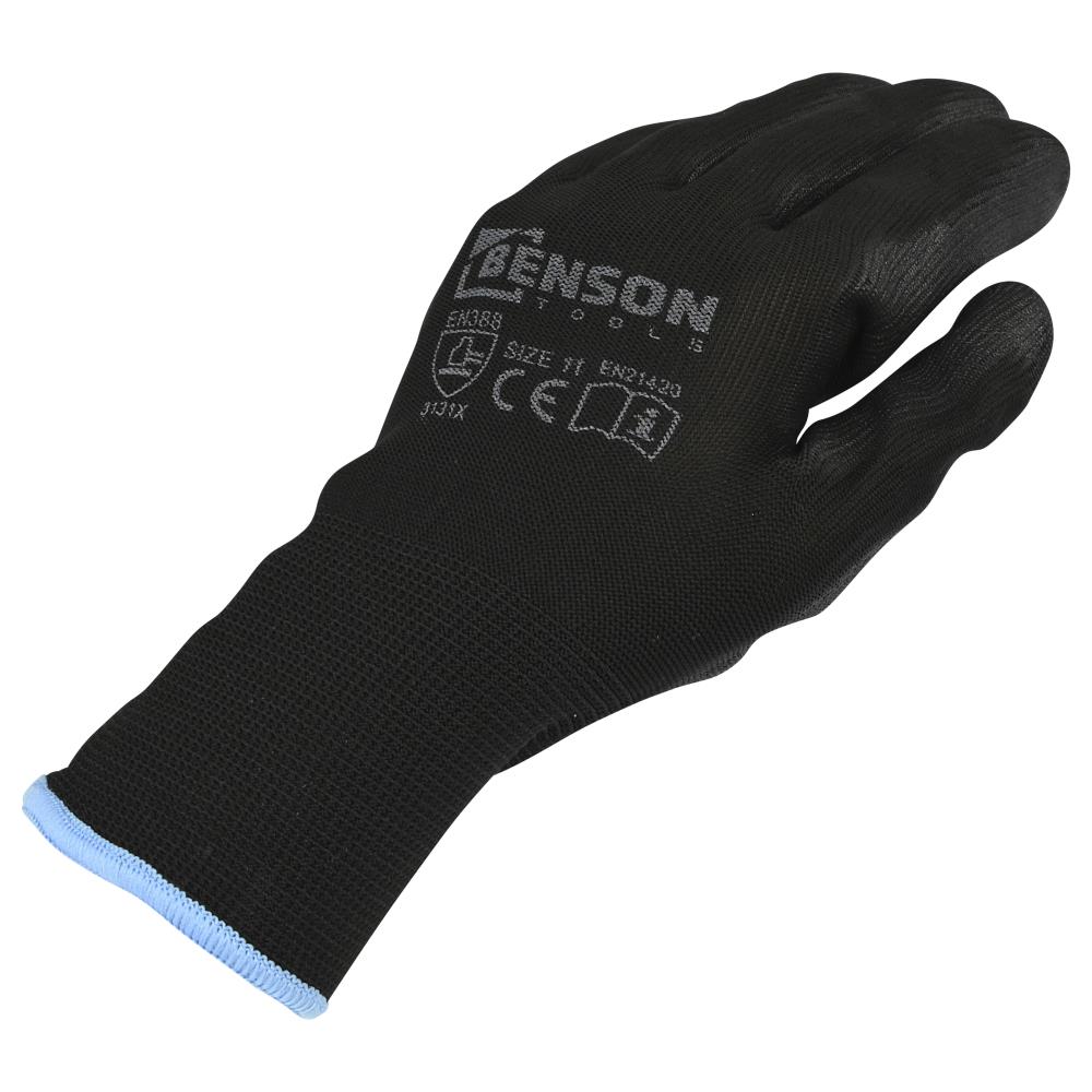 Gants de travail PU paume noir taille 11