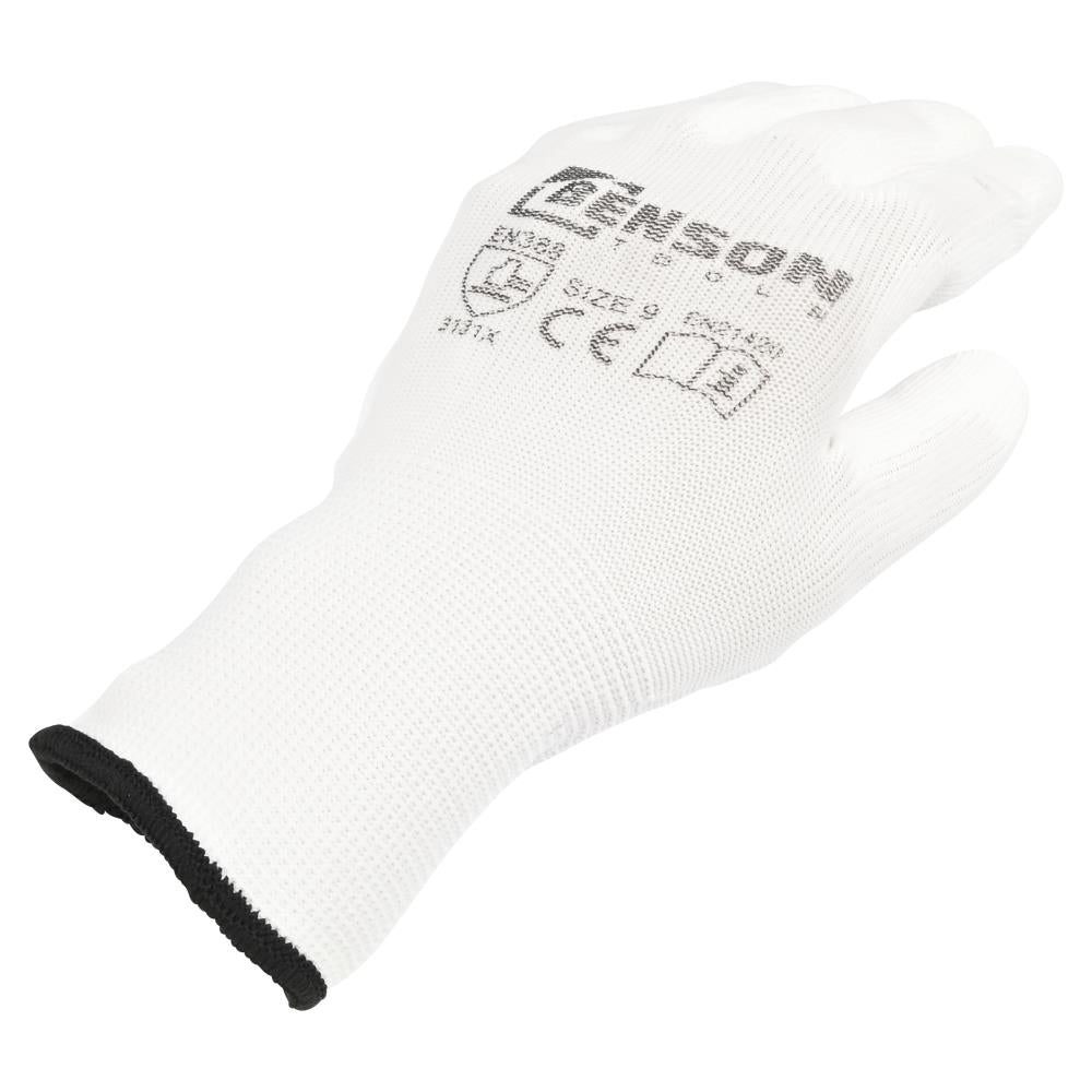 Werkhandschoenen PU palm wit maat 9