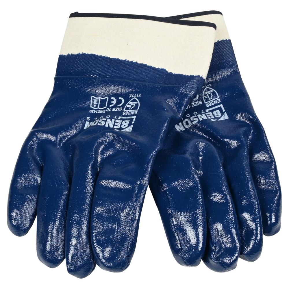 Werkhandschoenen nitril gesloten rug maat 10