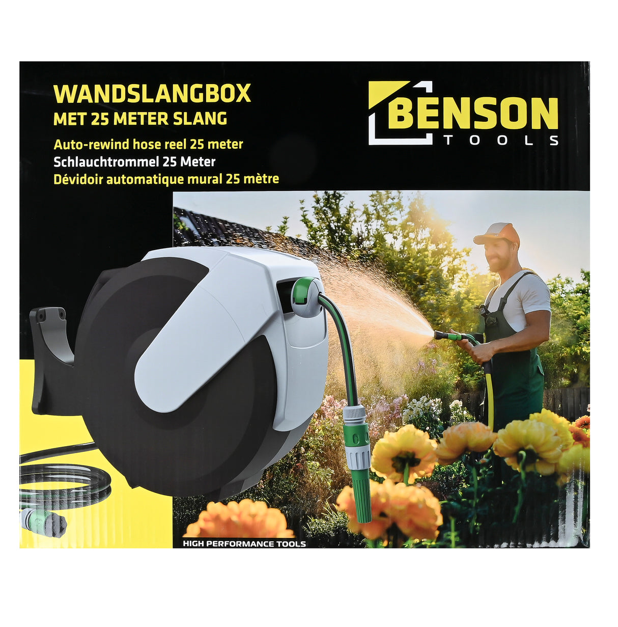 Auto-rewind hose reel 25 meter