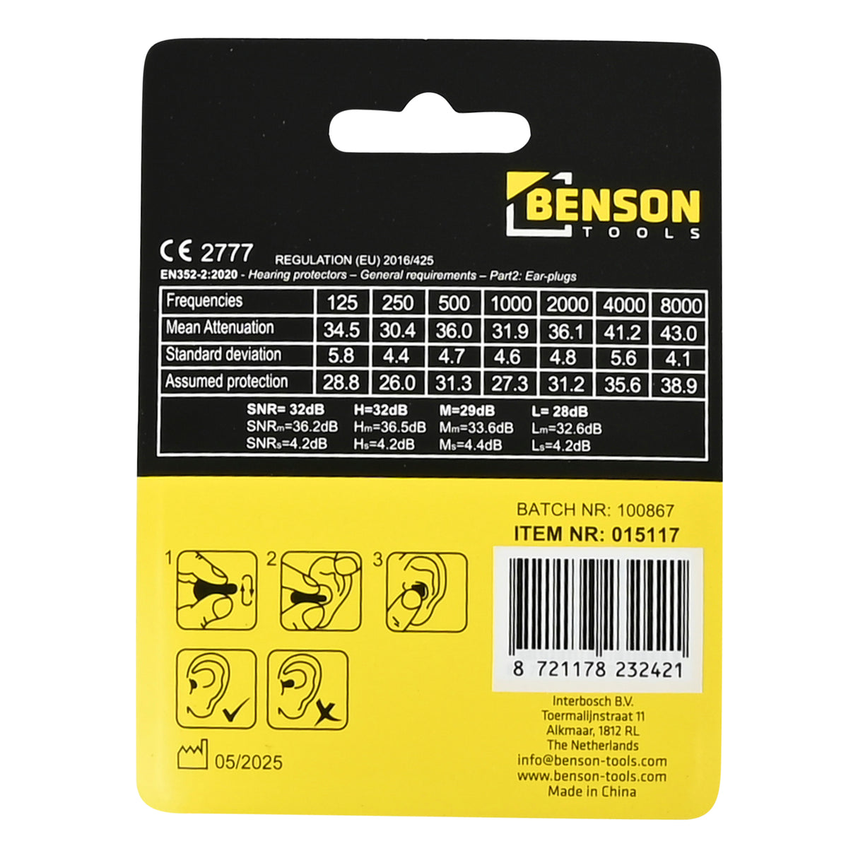 Oordoppen met koord herbruikbaar