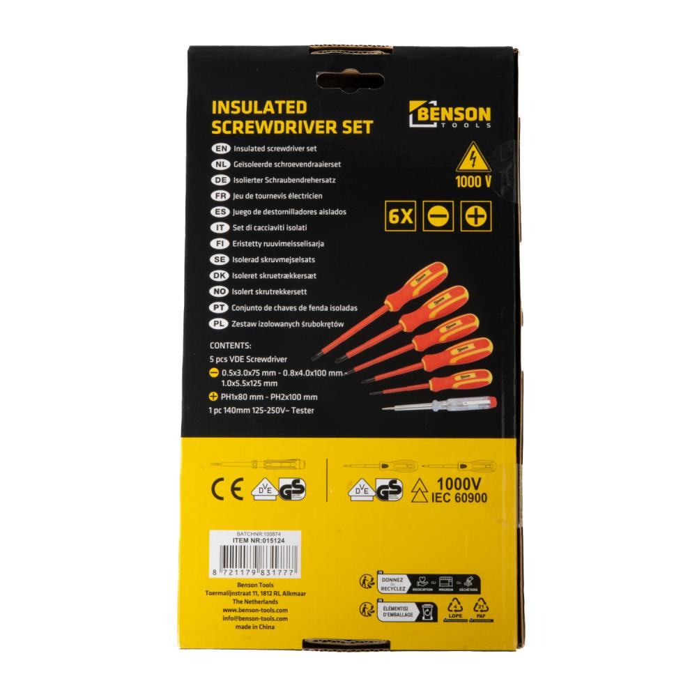 Screwdriver set 6 pieces VDE