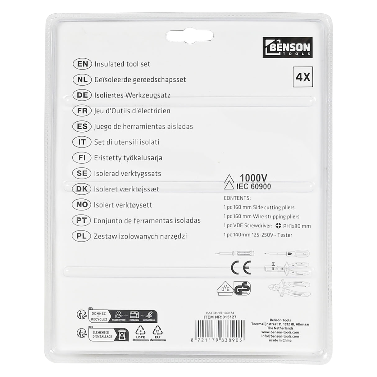 Werkzeugsatz 4-teilig VDE