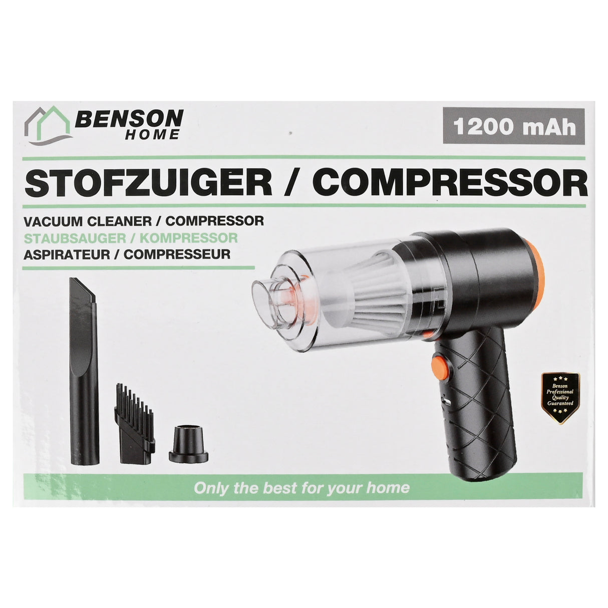 2-in-1 Stofzuiger en compressor mini 1200 mAh