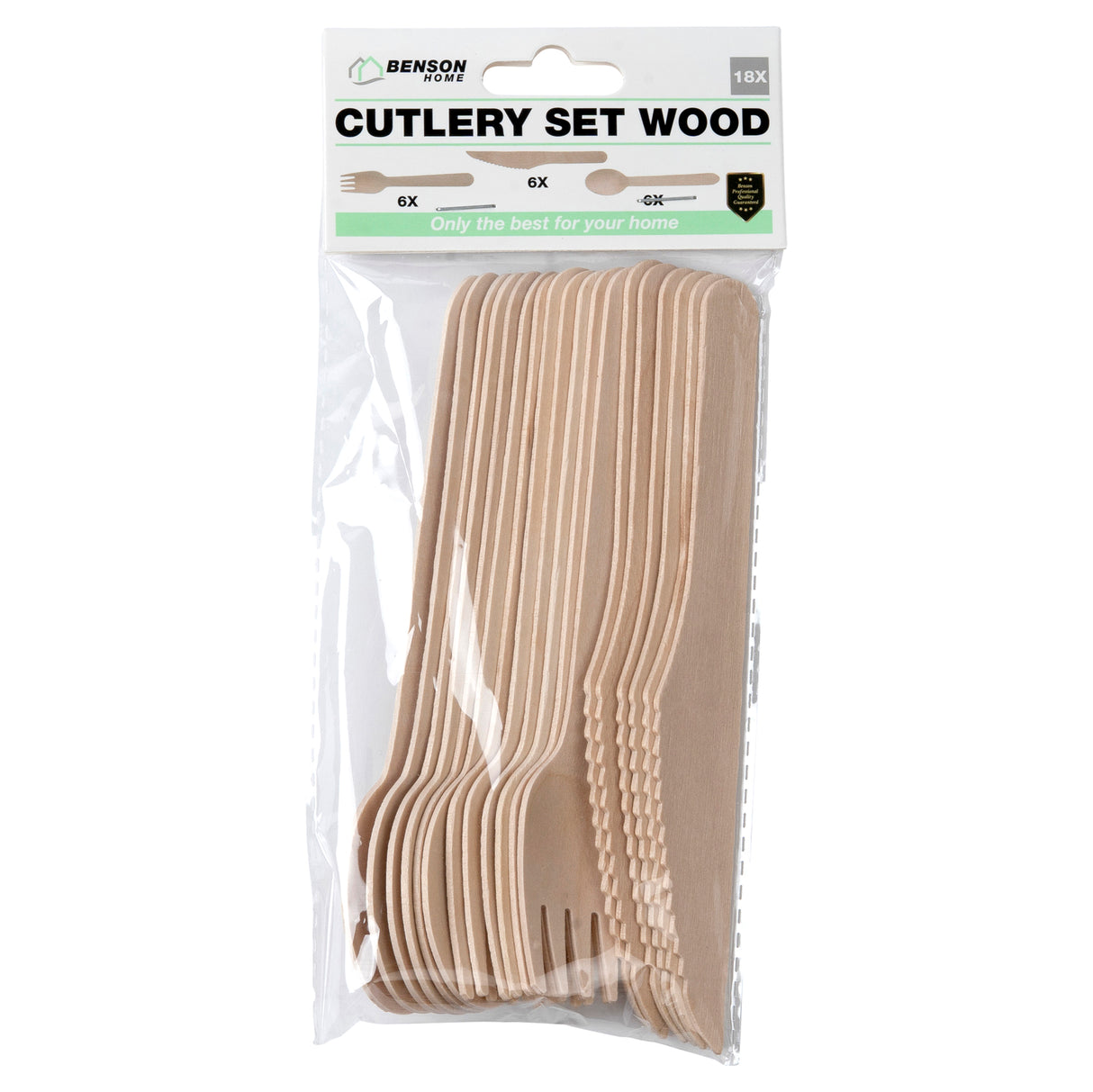 Bestekset hout 18 dlg