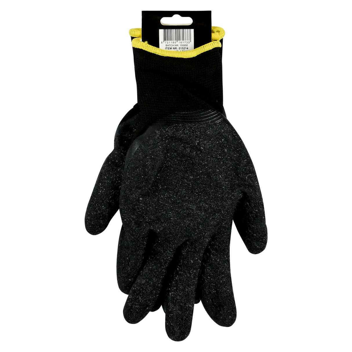 Werkhandschoenen latex crinkle zwart maat 10