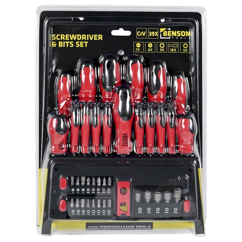 Screwdriver and bit set 39 pcs
