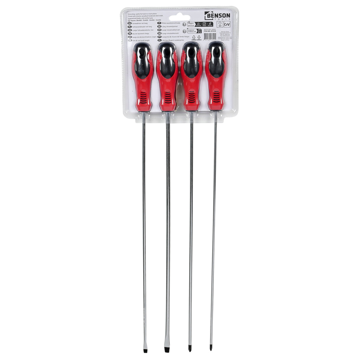 Screwdriver set 4 pieces long