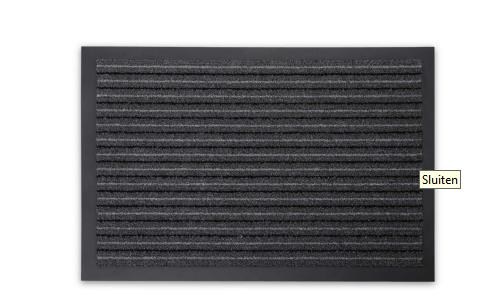 Deurmat schoonloop 90 x 150 cm grijs streep