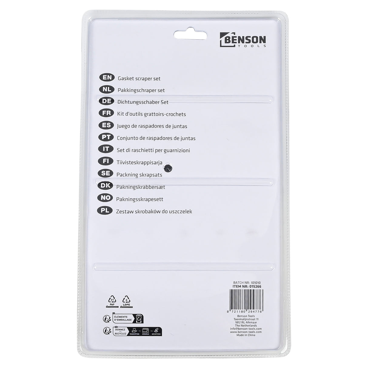 Gasket scraper set 5 pcs