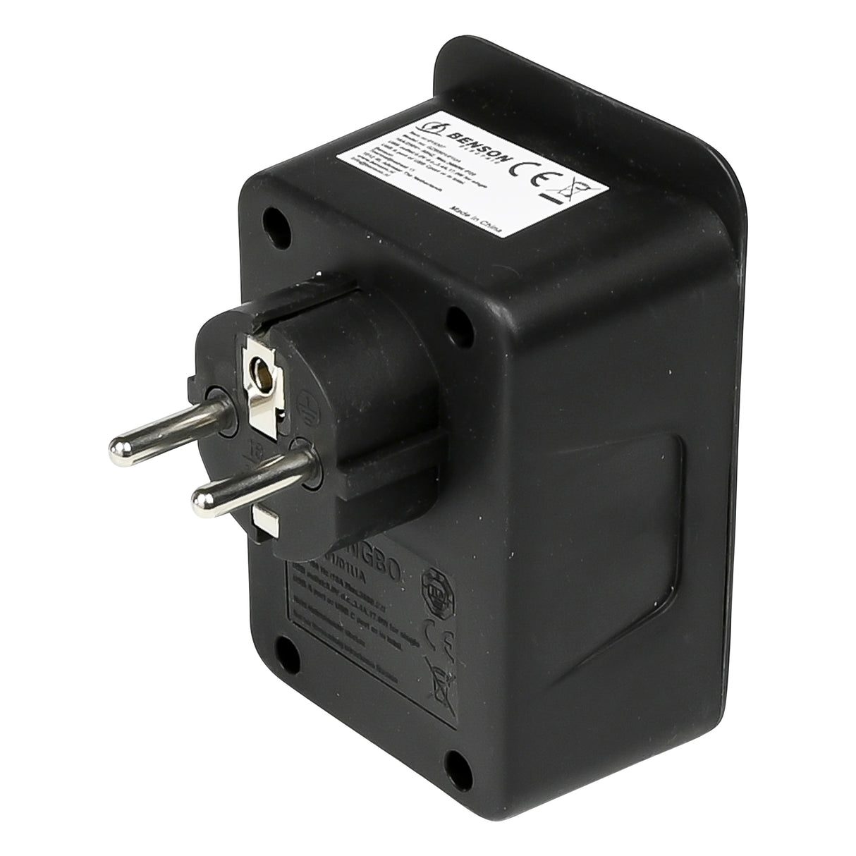 Socket with 2 USB-A and 2 USB-C black charger