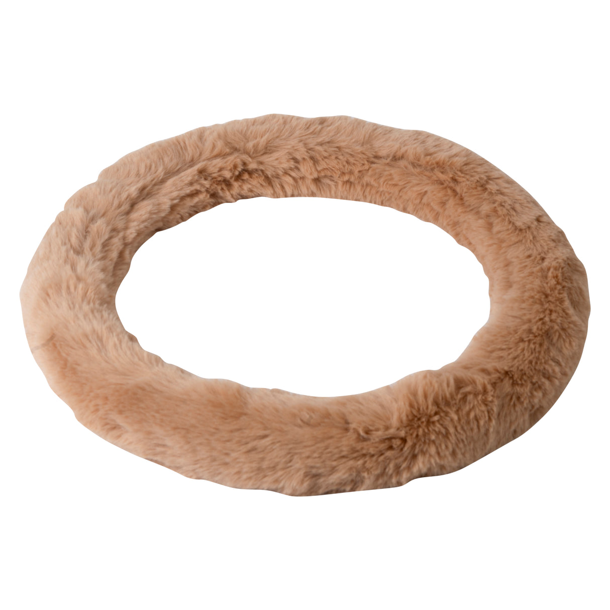 Steering weel cover fur soft beige
