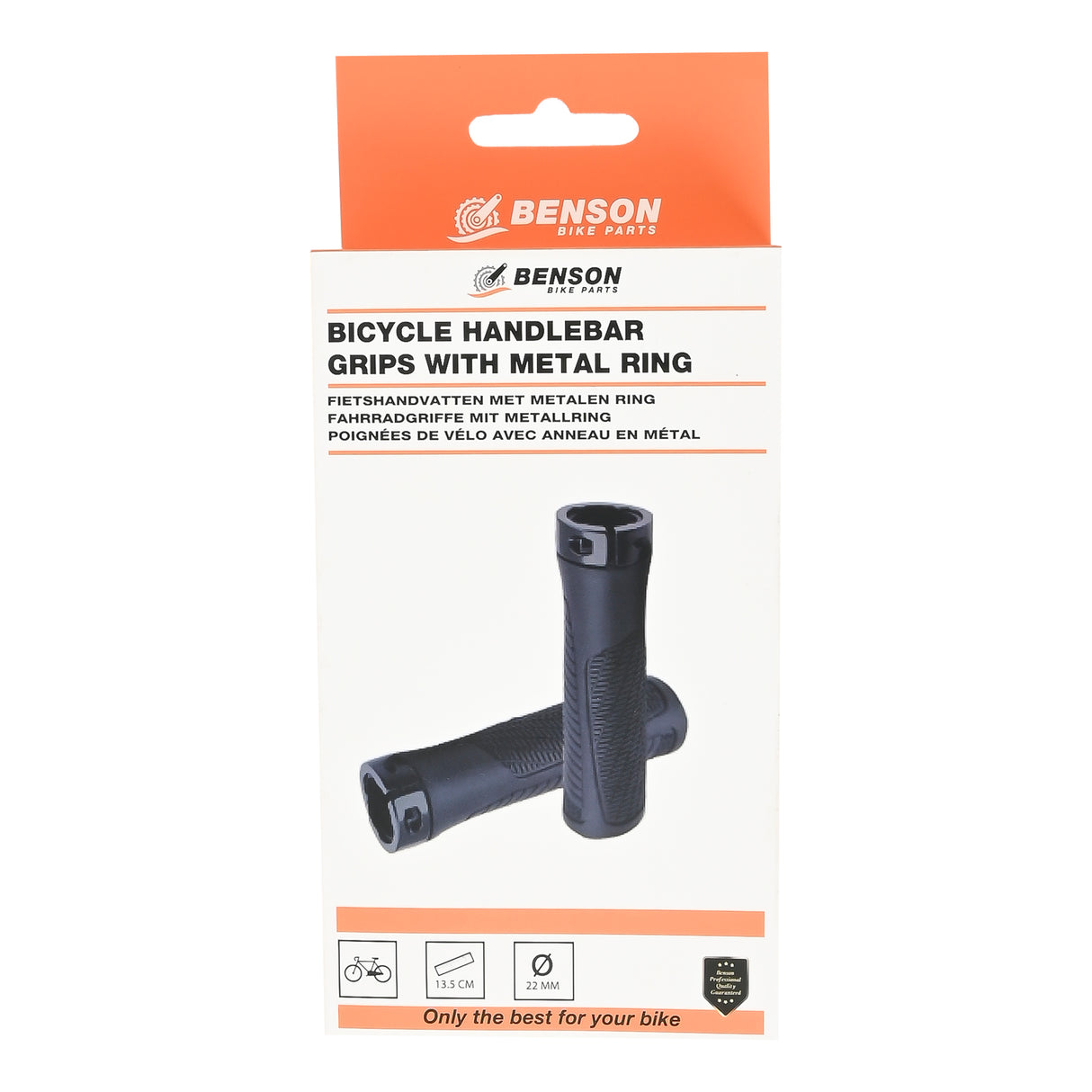 Bicycle handles with metal ring 22 x 135 mm