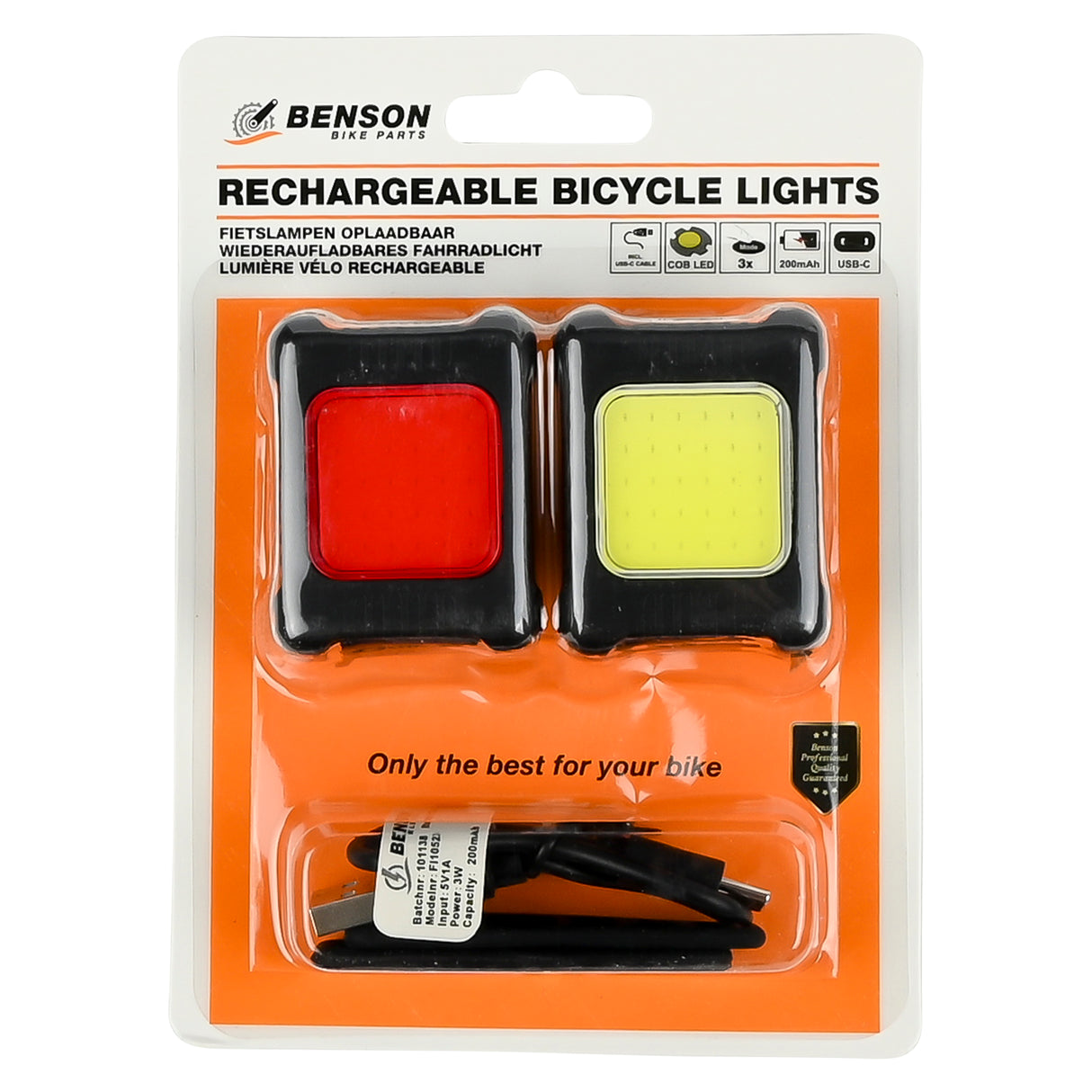Rechargeable bicycle lamp set