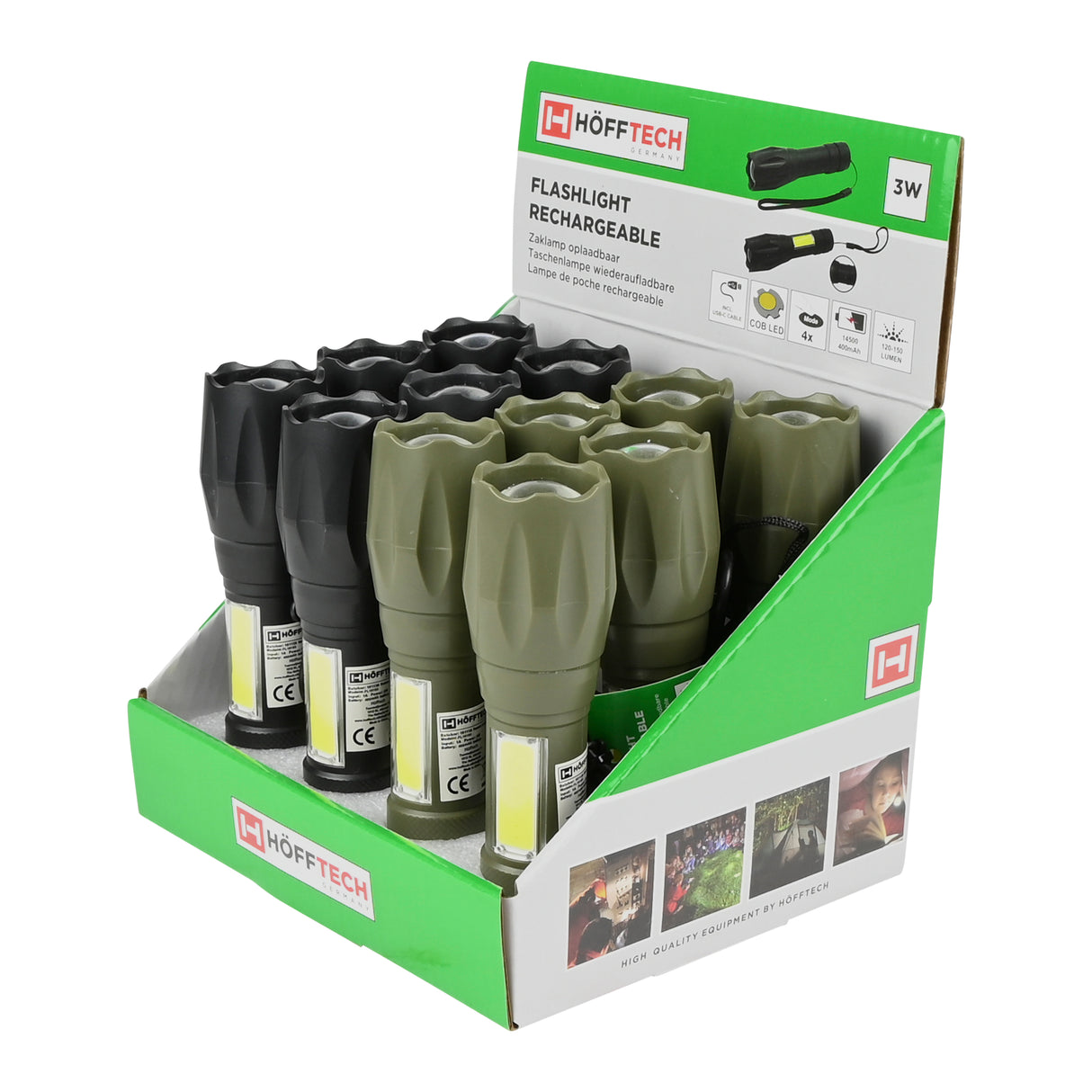 Zaklamp 400 mAh oplaadbaar display