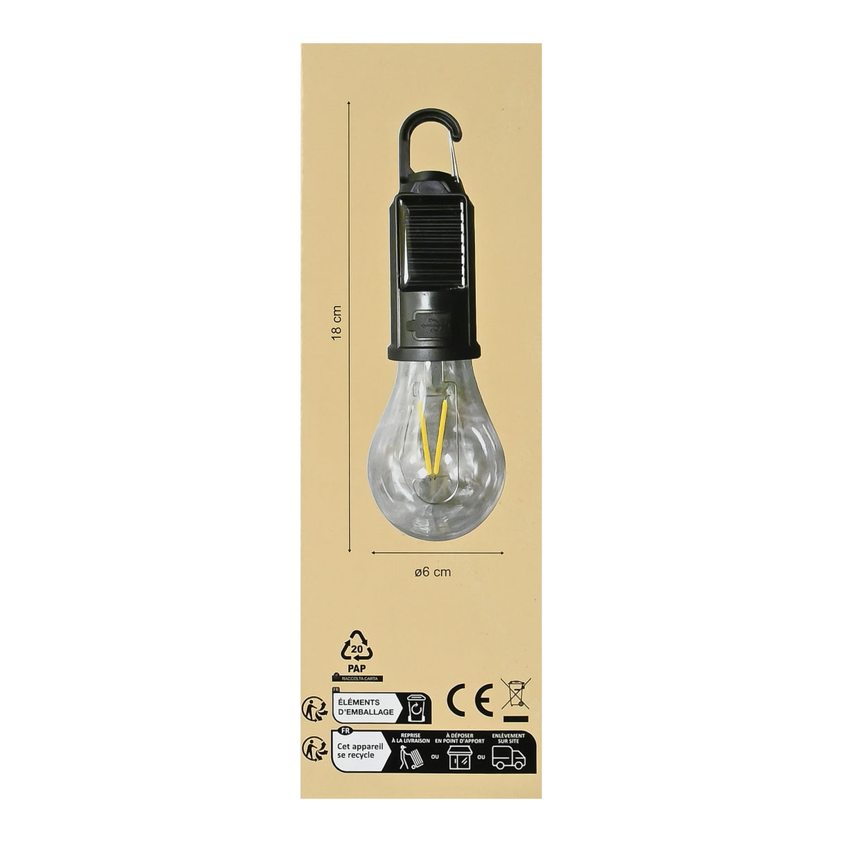 Campinglampe mit Solarkarabiner