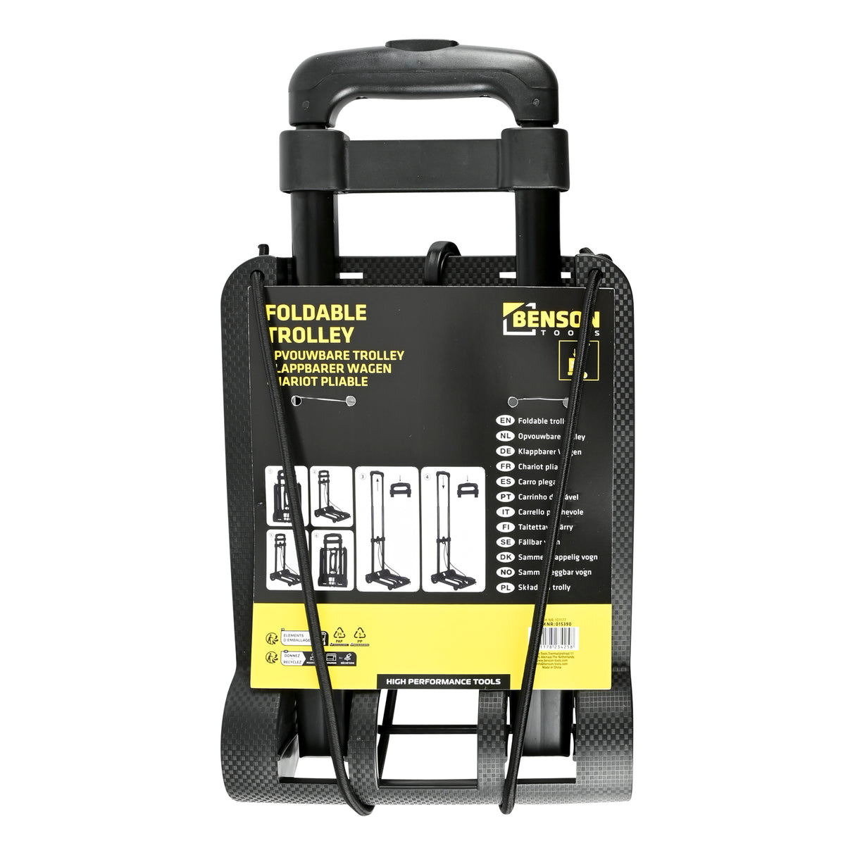 Trolley faltbar aus Kunststoff schwarz