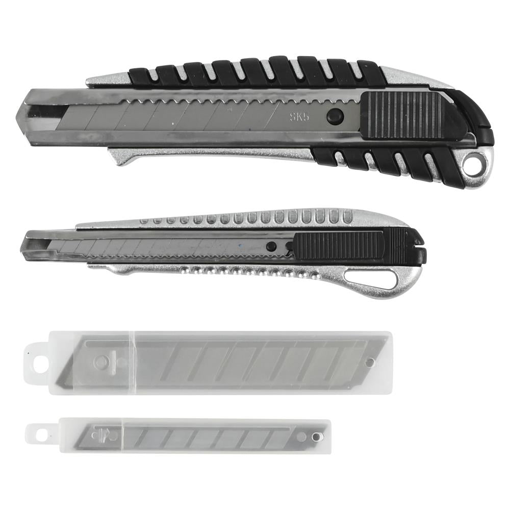 Afbreekmessen set metaal 9 en 18 mm + 10 reservemessen 12 dlg