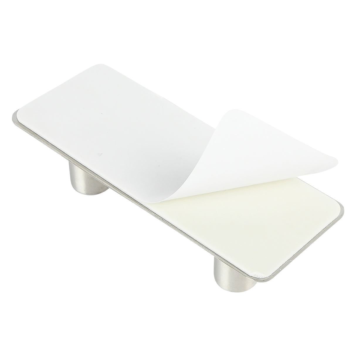 Hook double metal self-adhesive silver