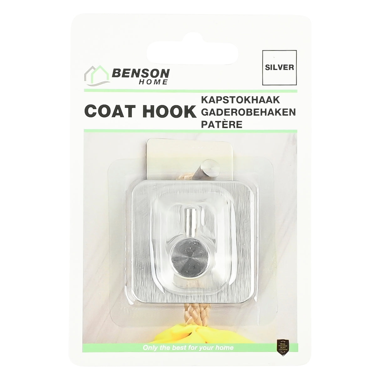 Haken aus selbstklebendem Metall in Silber