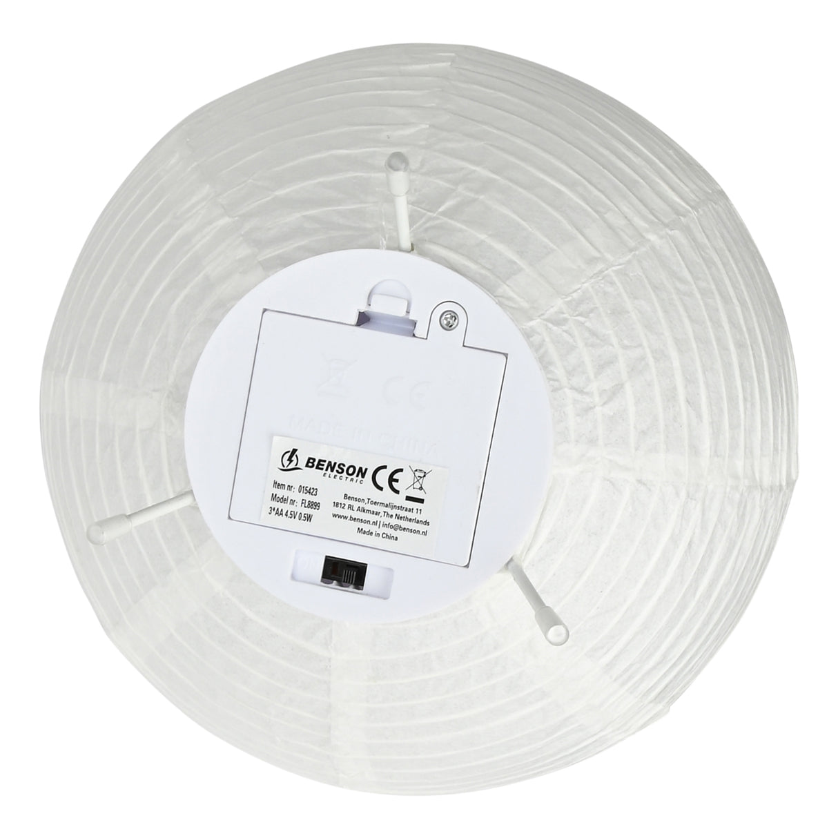 Tischlampe aus Reispapier, rund, batteriebetrieben