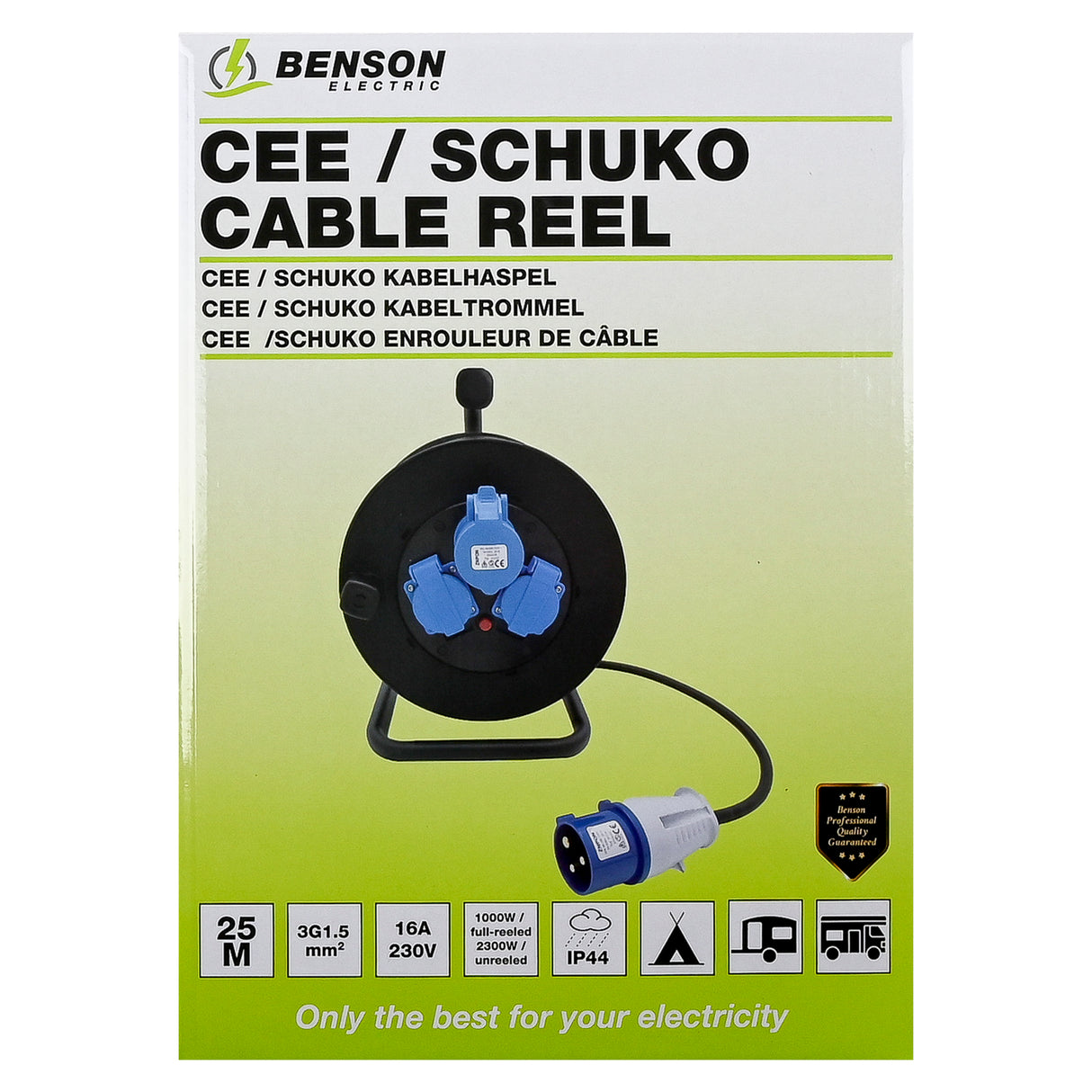 CEE / schuko Cable reel 25 mtr