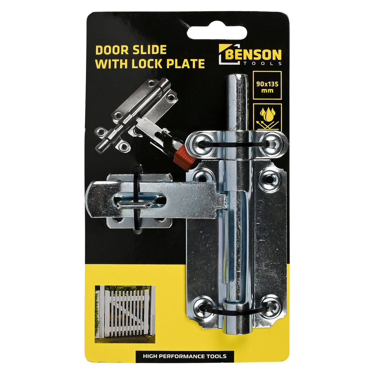 Door slide 90 mm with lock plate