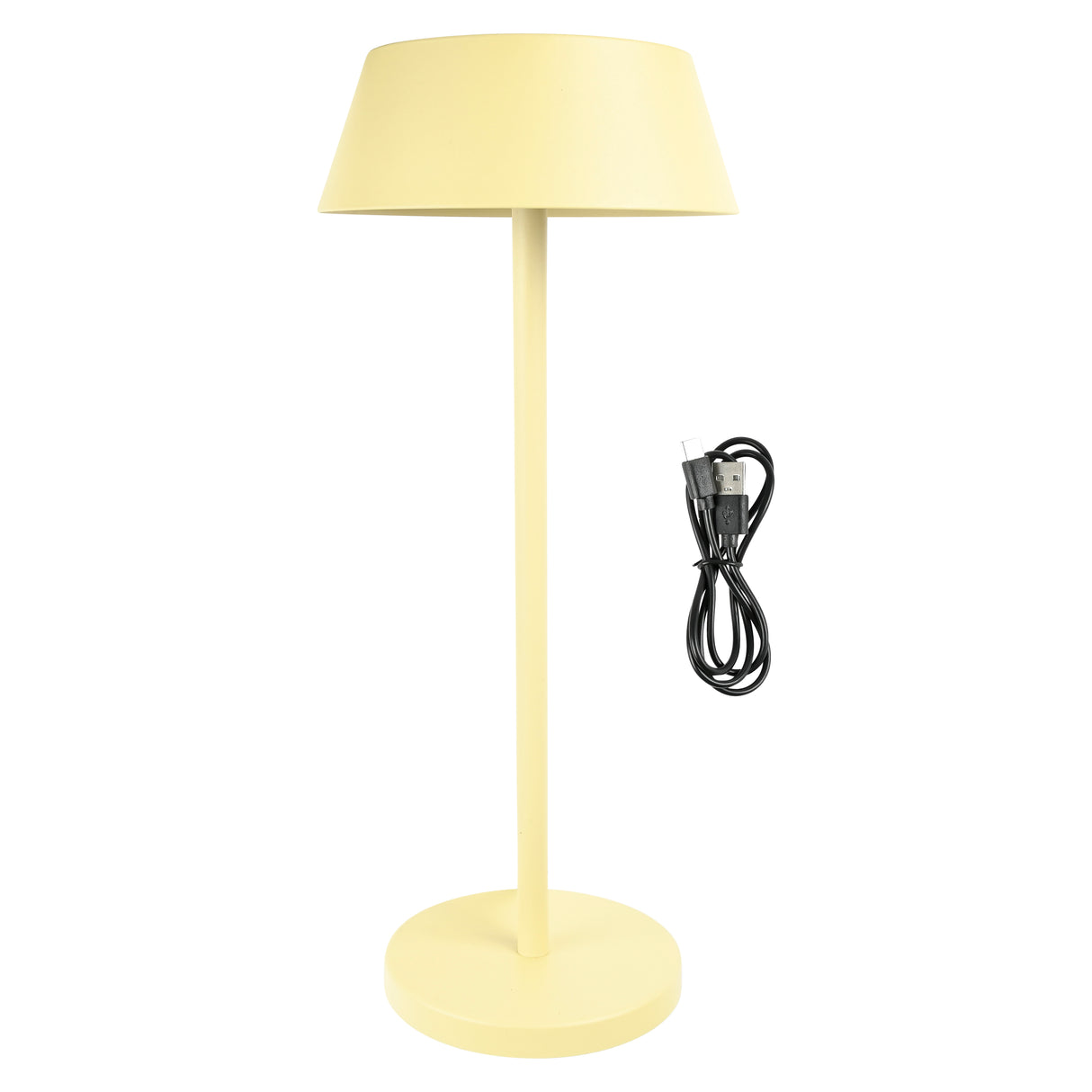 Solar-Tischlampe aus Metall in Beige