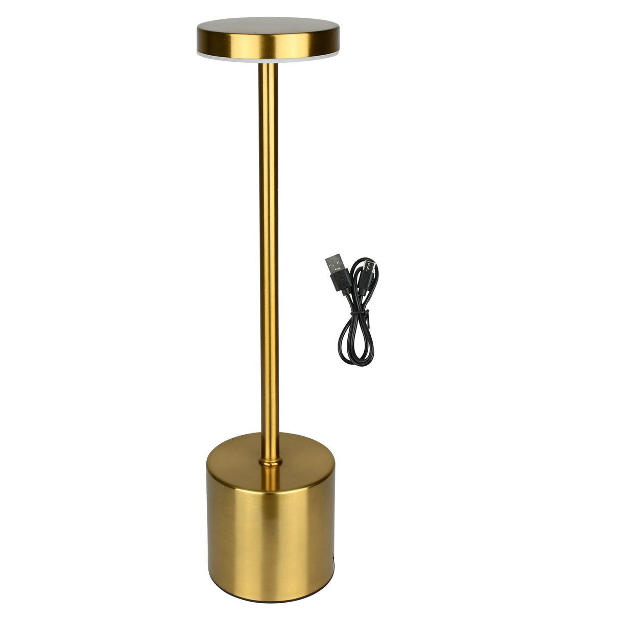 Lampe de table métal dimmable rechargeable or