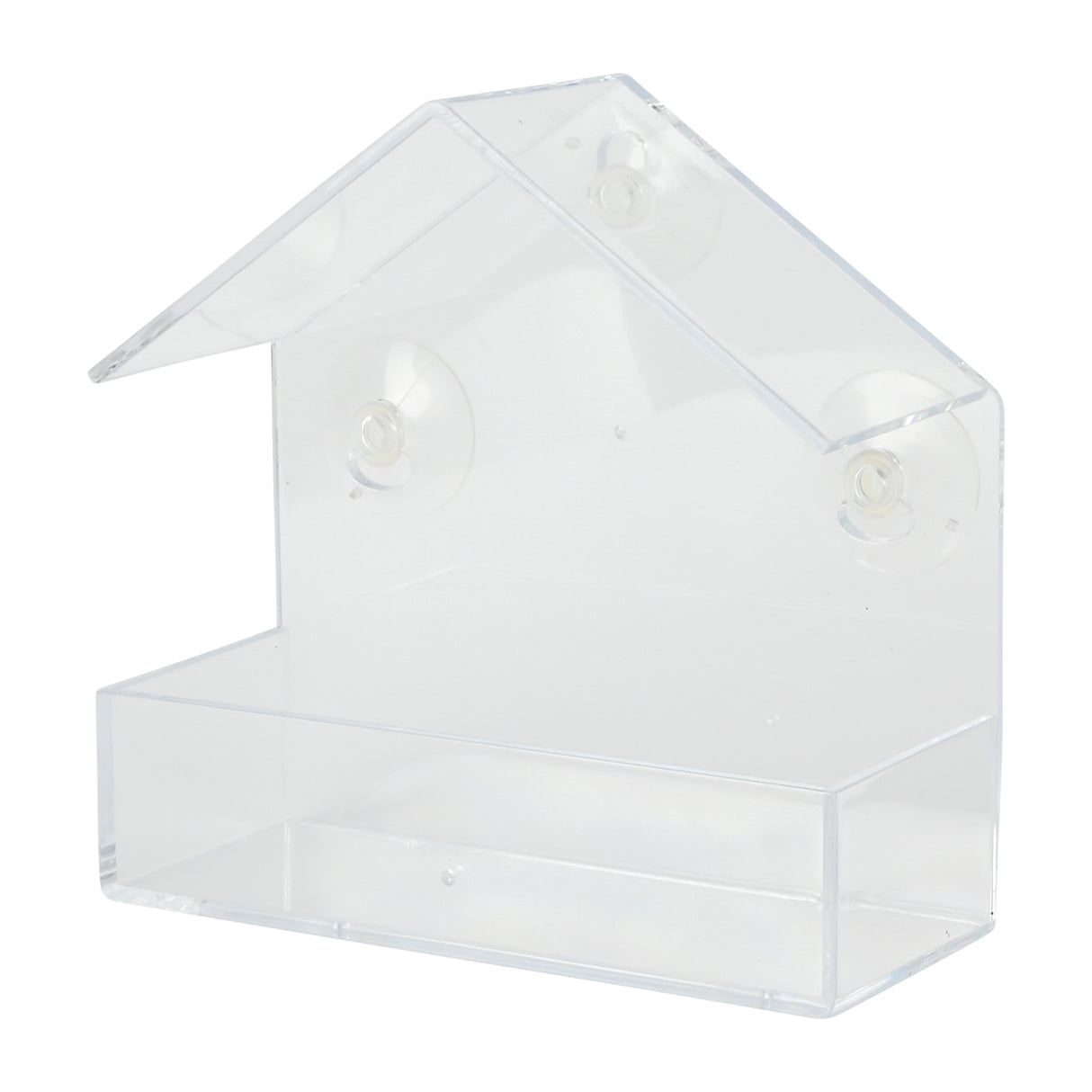 Support à nourriture pour oiseaux avec ventouse transparent 14 x 10,5 x 22,5 cm