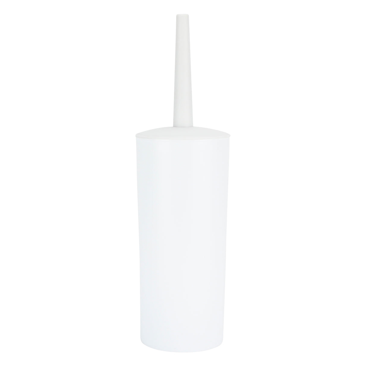 Wc borstel + houder wit rond hoog