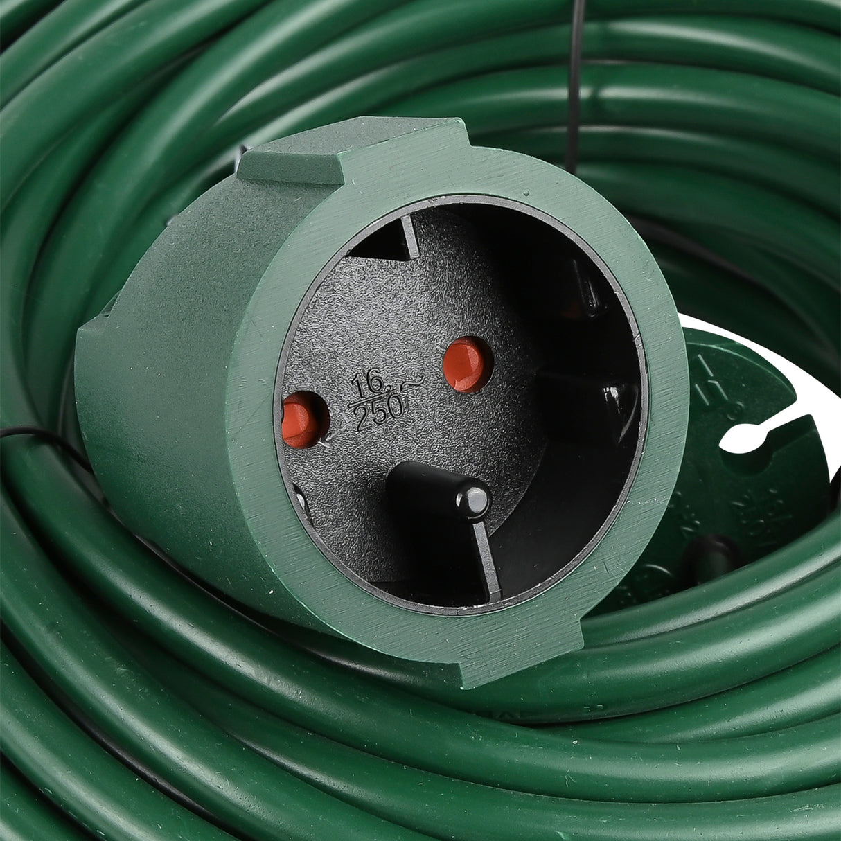Verlengsnoer 2X1.5 niet geaard 20 mtr groen