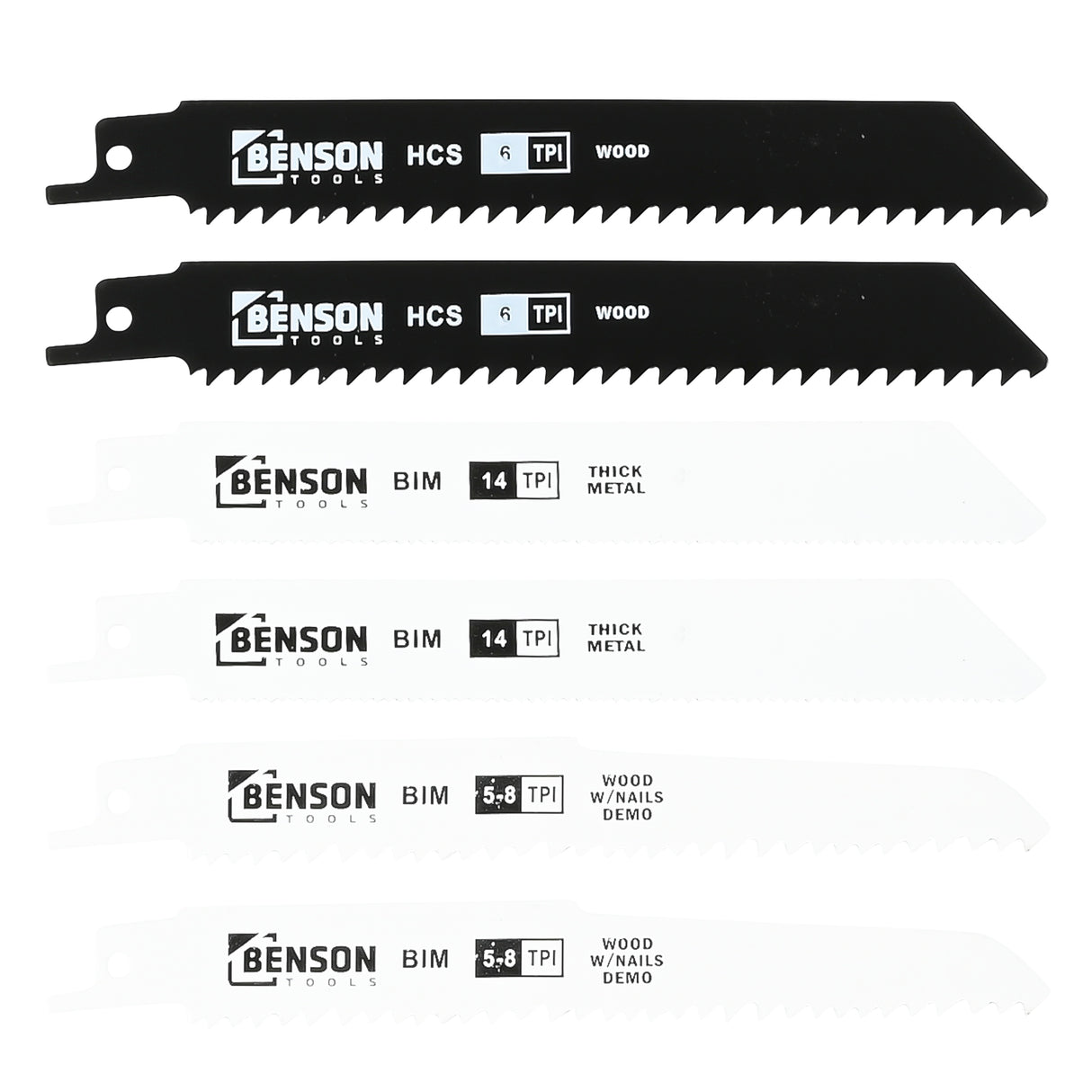 Reciprocating saw blades 6 pieces for wood and metal