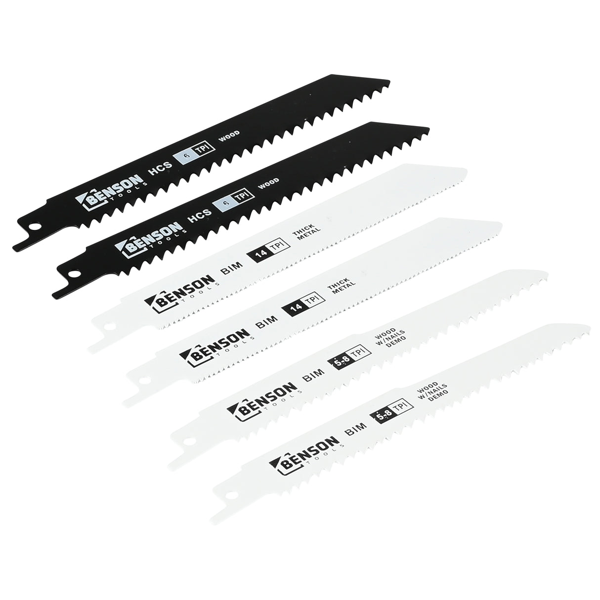 Reciprocating saw blades 6 pieces for wood and metal