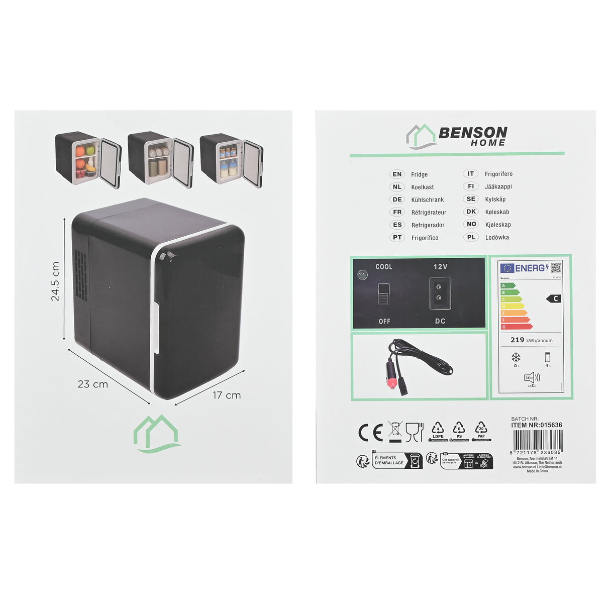 Kühlschrank 4 ltr schwarz