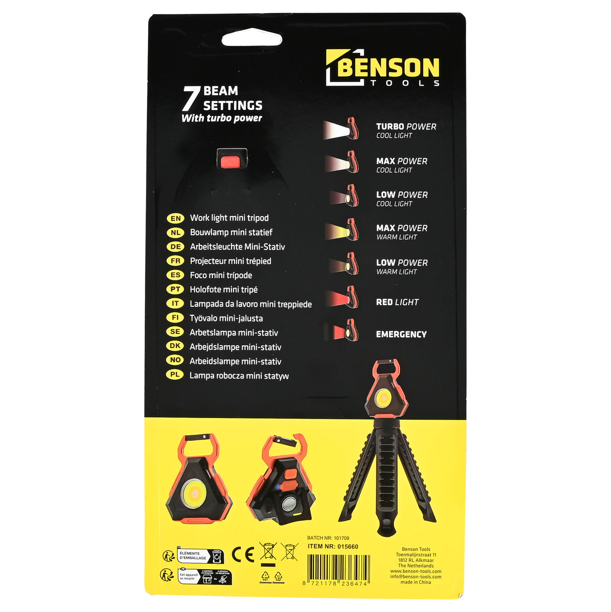 Baulampen-Ministativ 800 Lumen USB-C