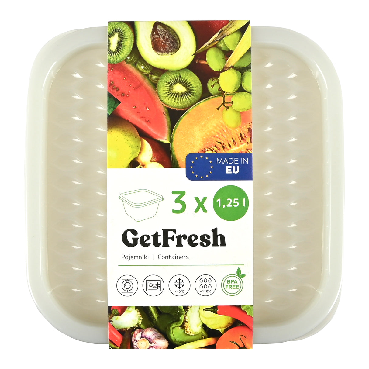 Lebensmittelbehälter 1,25 ltr 3 Stk