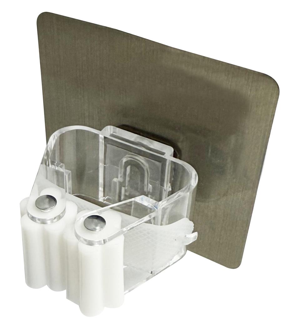 Bezemophangsysteem zelfklevend zilver 2 dlg