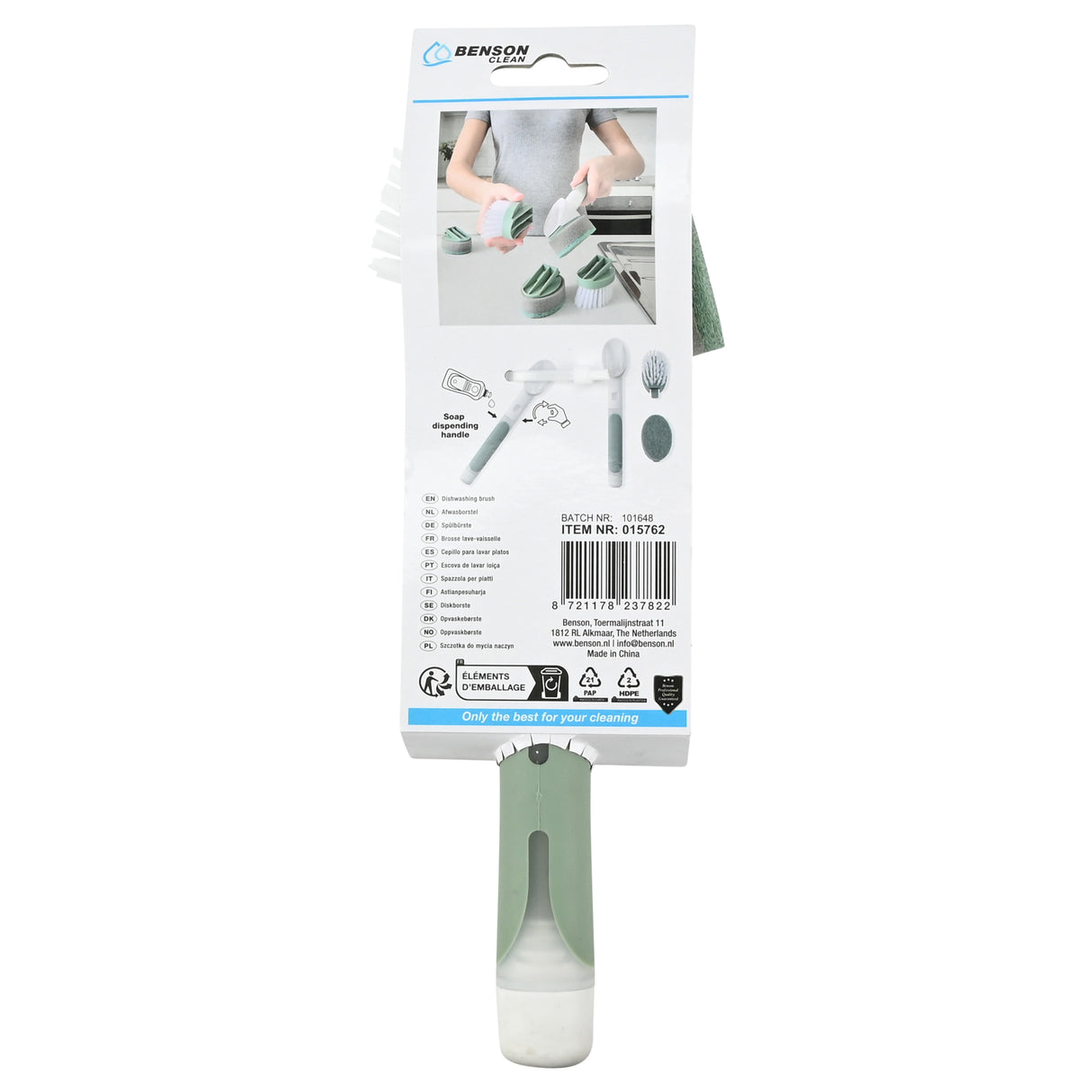Afwasborstel 2 in 1 met zeepdispenser