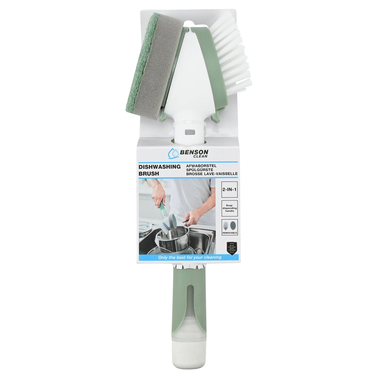 Afwasborstel 2 in 1 met zeepdispenser