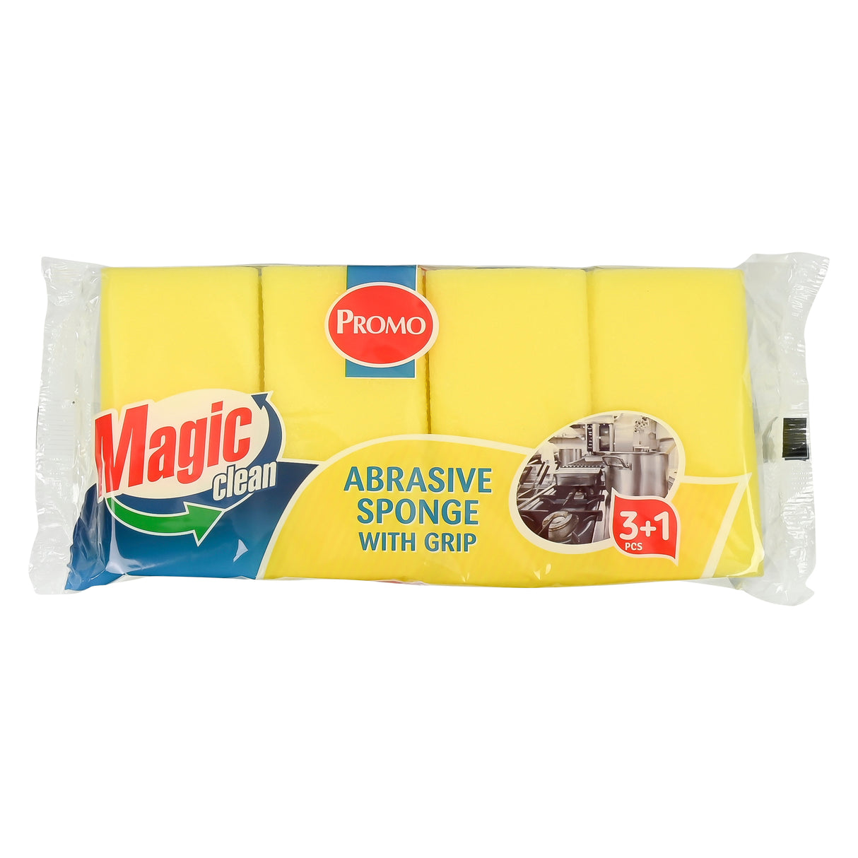 Magic Clean Promo Scouring sponge with grip 3+1 pcs