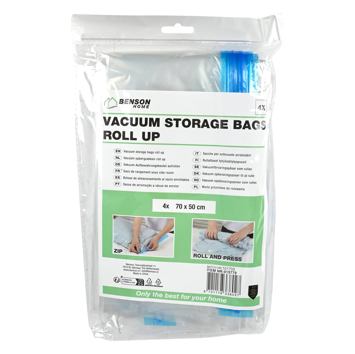 Vacuum storage bags roll up 4 pcs