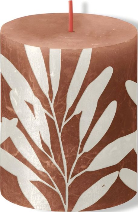 Bolsius Stompkaars rusty pink met print 80x68 mm