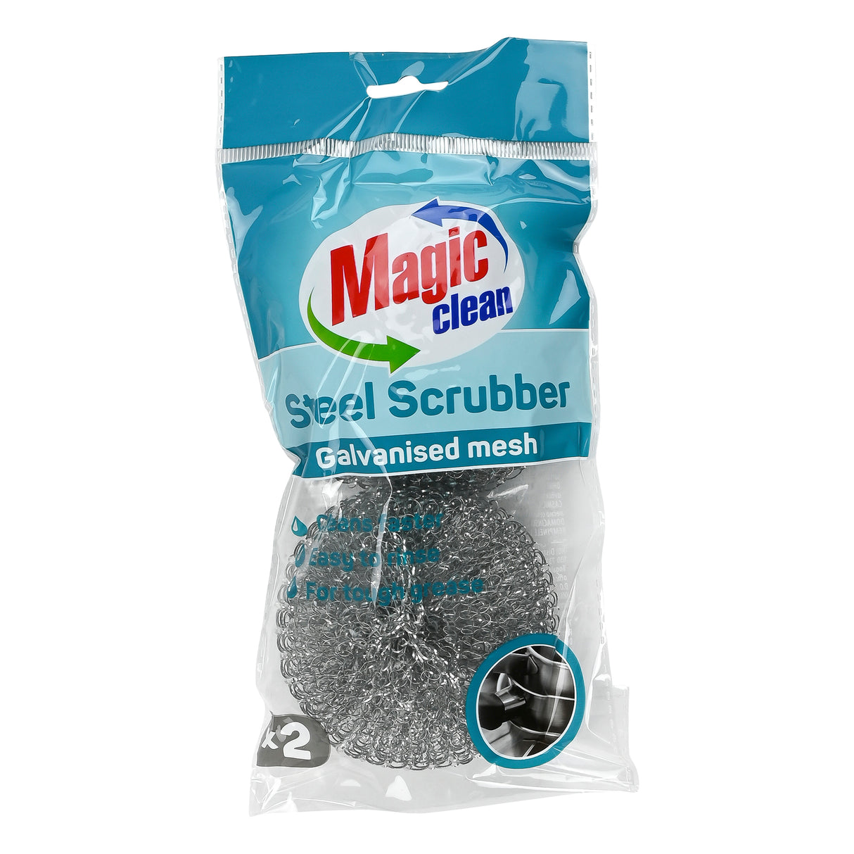 Magic Clean Steel sponge galvanized 2 pcs