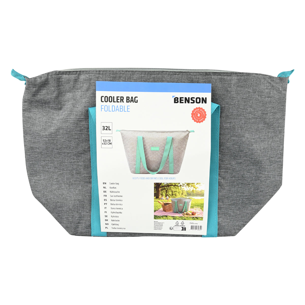 Koeltas 32 ltr grijs