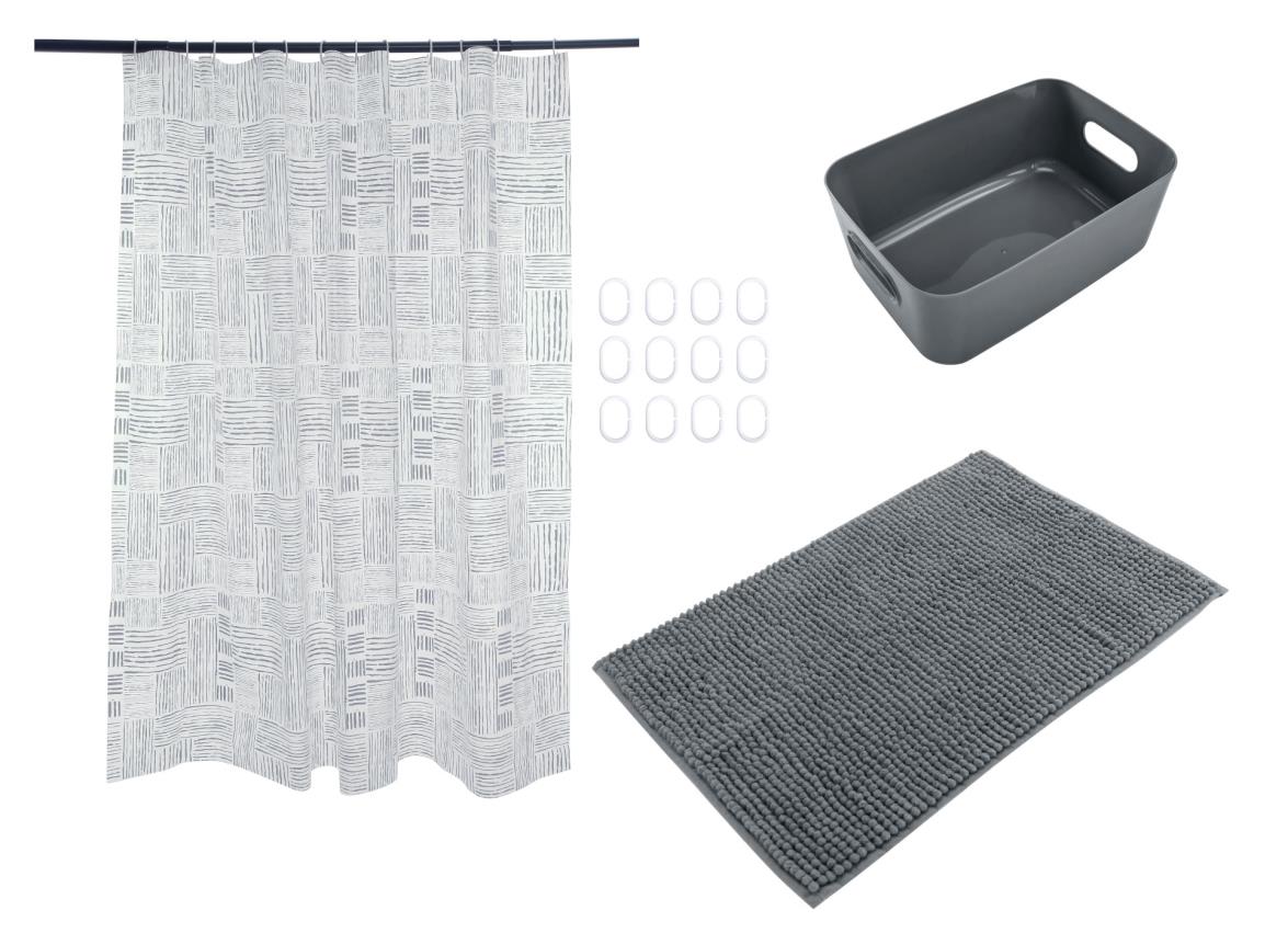 Douche set 4 dlg grijs